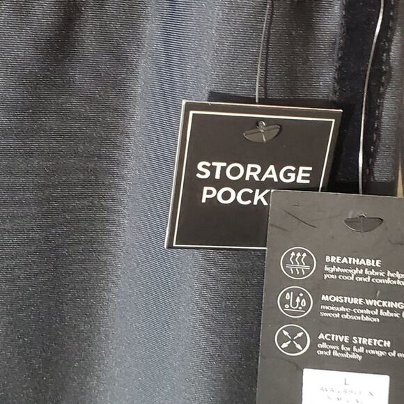 BCBGMAXAZRIA teal ombre velvet trimmed active athletic leggings size large new!! - Picture 7 of 12